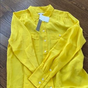 NEVER WORN!!! Size 6 yellow silk blouse